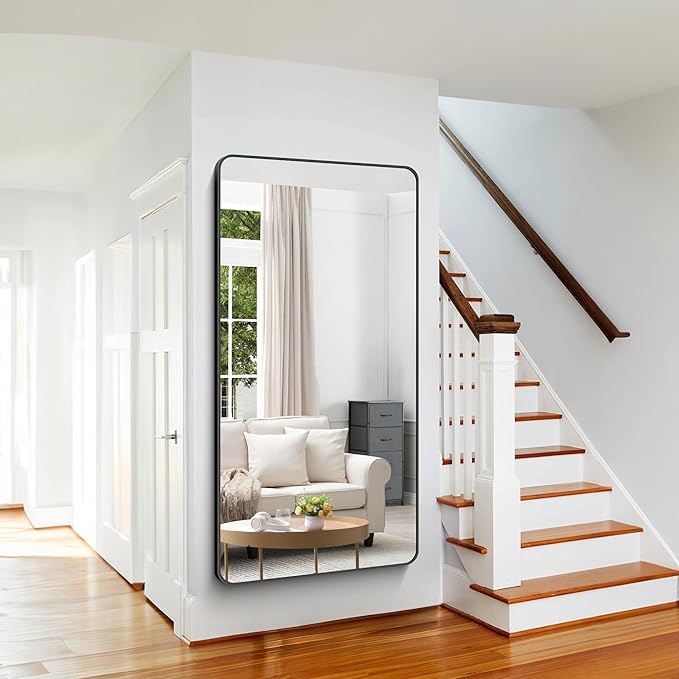 Large Bathroom Mirror 72x36 inch, Rounded Corner Rectangular Mirror - Image 6