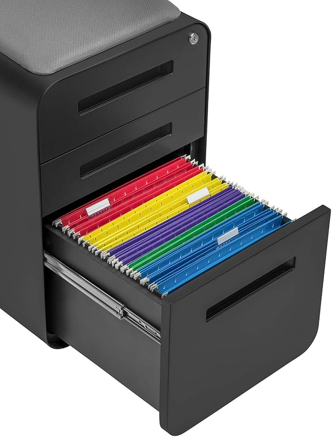 Laura Davidson Furniture STOCKPILE Curve Seated 3-Drawer Mobile File Cabinet - Image 6