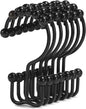 Shower Curtain Hooks, Goowin Shower Curtain Rings, Stainless Steel Black Shower by Goowin