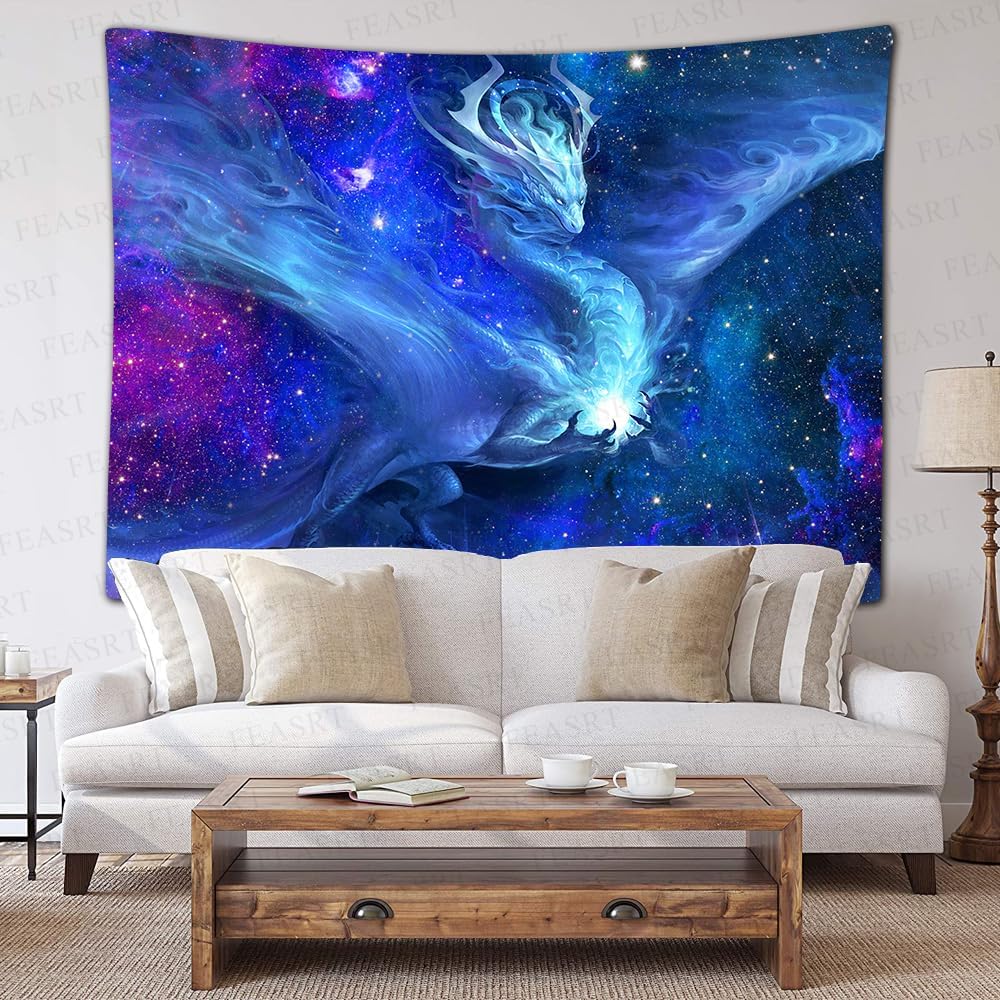 FEASRT Fantasy Dragon Tapestry Galaxy Tapestry Wall Art Decor for Bedroom Living Room Apartment Dorm Decorations Wall Hanging Tapestries 60x40 Inch GTLSAY1453
