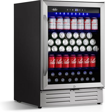 24'' Beverage Refrigerator Cooler, 168 Cans Beverage and Beer Fridge by Velivi-SpecialistinFridge