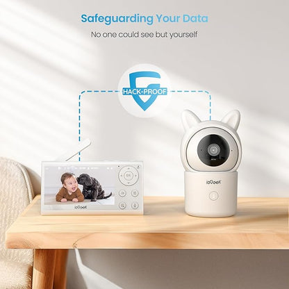 ieGeek 1080P Baby Monitor with 2 Cameras | 4.3" Split-View - Image 8