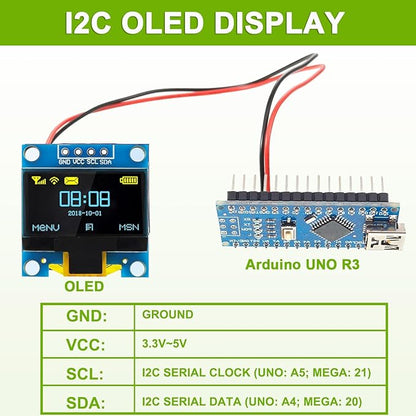 EPLZON 5 Pack 0.96 inch OLED IIC Display Module 128x64 Pixel Mini Self-Luminous - Image 4