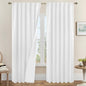 LAMIT White 100% Blackout Linen Curtains, 84 Inches Linen Textured Living Room by LAMIT
