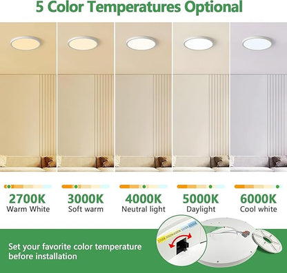 6PK 15.8 Inch Dimmable LED Flush Mount Ceiling Light, - Image 2