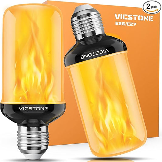 Vicstone Upgraded LED Flame Light Bulbs Christmas Decorations, 4-Mode by Vicstone