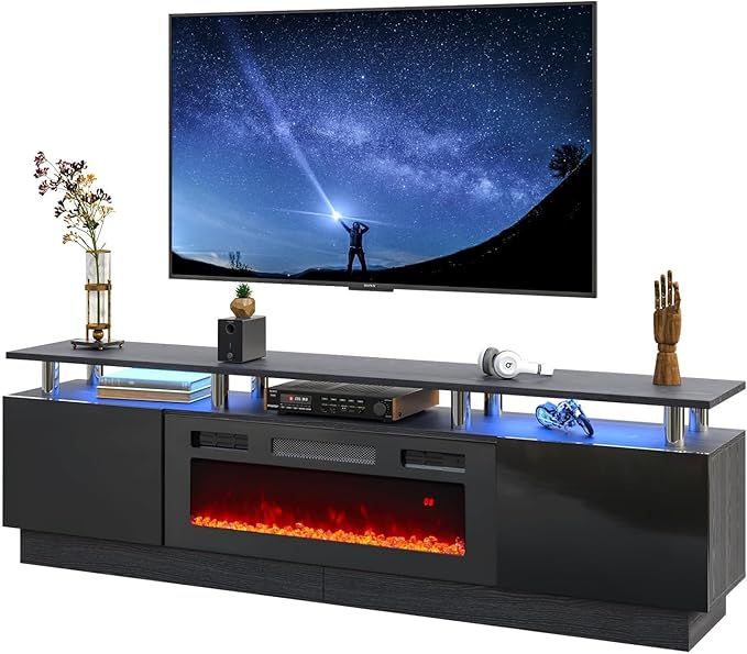 Fireplace TV Stand with 36" Electric Fireplace, Entertainment Center with LED - Image 9