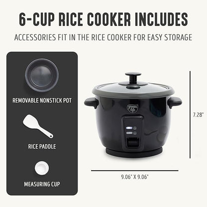 GreenLife Rice Cooker with Removable PFAS-Free Ceramic Nonstick Pot, 3-Cups - Image 2