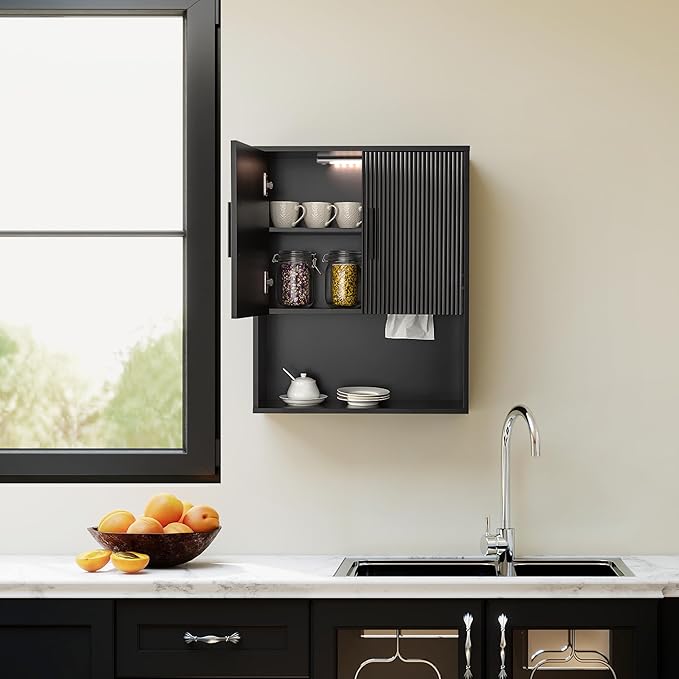Modern Fluted Bathroom Wall Cabinet - Image 7