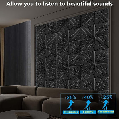 8 Pack Self-Adhesive Soundproof Wall Panels, 1.2lb/ft³ High Density, Thicker - Image 5