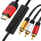 HDMI to RCA 6FT Cable with IC, HDMI Male to 3-RCA RD AV Cable Video Audio by YOTETION
