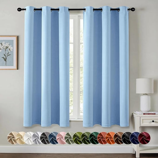 MIULEE Sky Blue Blackout Curtains by MIULEE