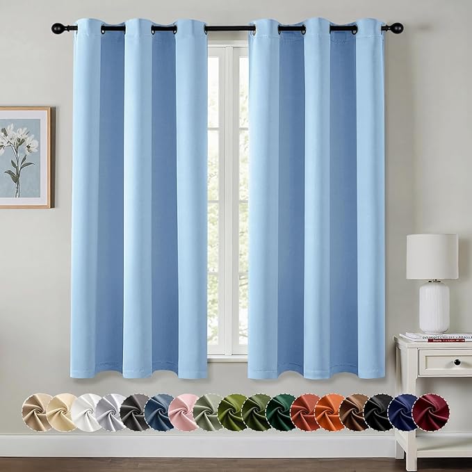 MIULEE Sky Blue Blackout Curtains by MIULEE
