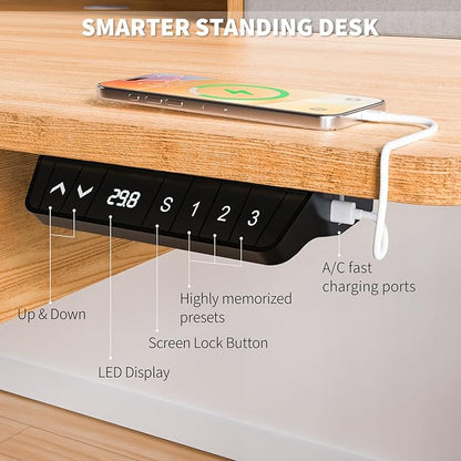 55 * 30 Inches Electric Standing Widened Desk Adjustable Height - Image 5