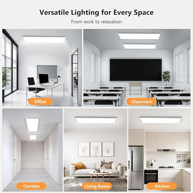 AIKVSXER 48 Pack 1x4 LED Flat Panel Light, 50W 5500LM Surface Mount Ceiling - Image 8