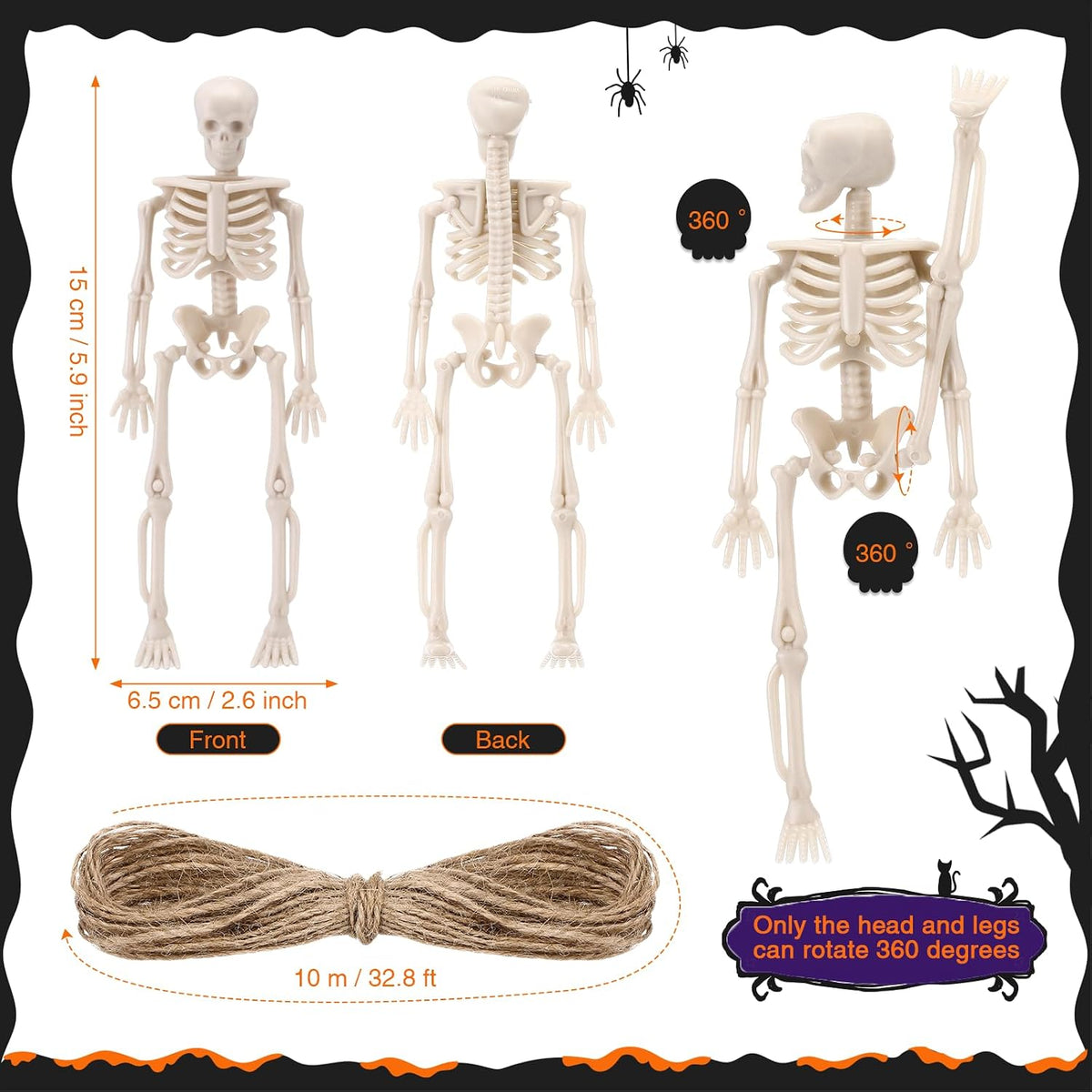 Vinsot 72 Pcs Halloween Ornament for Tree Halloween Decorations Indoor