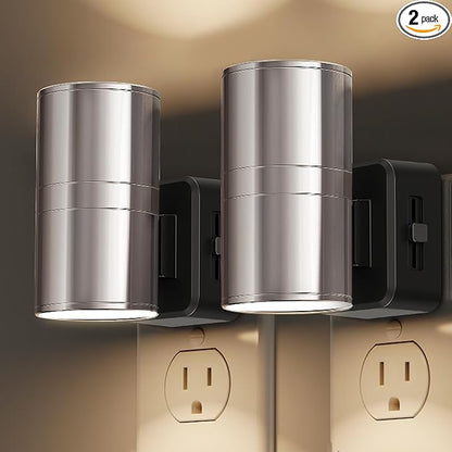 L LOHAS LED Night Light, Night Lights Plug into Wall, Smooth Silver Glossy by LLOHASLED