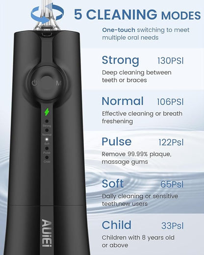 AUIEI Water Flosser Teeth Pick: 9 Jet Tips Cordless Oral Irrigator - Image 5