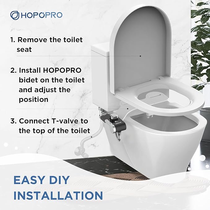 HOPOPRO Bidet with Single Finger Water Pressure Control, Self Cleaning Hygienic - Image 6
