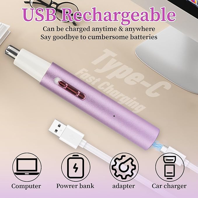Mendaping 2025 Rechargeable Nose & Ear Hair Trimmer, Dual-Edge Blade Electric - Image 3