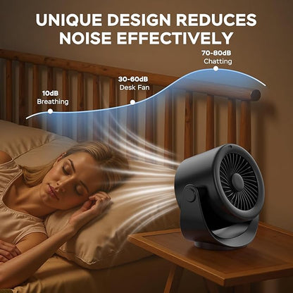 MORECORE Desk Fans for Bedroom, Strong Airflow Turbo Quiet Small USB Fan - Image 5