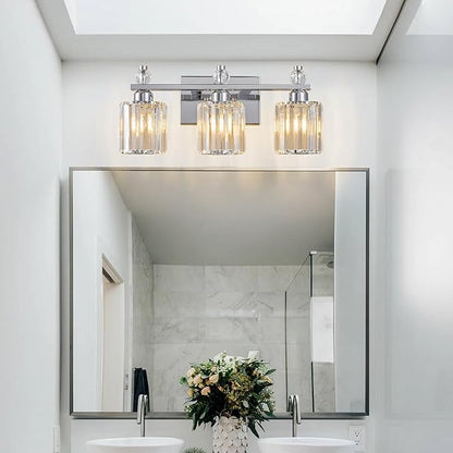 FDPBY Bathroom Vanity Lights 3-Light Chrome Modern Crystal Vanity Light - Image 6