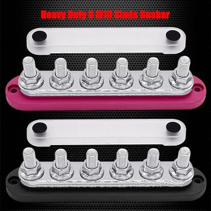 6 x M10 Studs Power Distribution Block Bus Bar 12V, Ampper 7" HD 300A Marine - Image 3