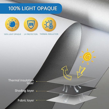 DENFOON Motorized Blinds with Remote, Thermal Electric Blinds 【Solar Panel】 - Image 4