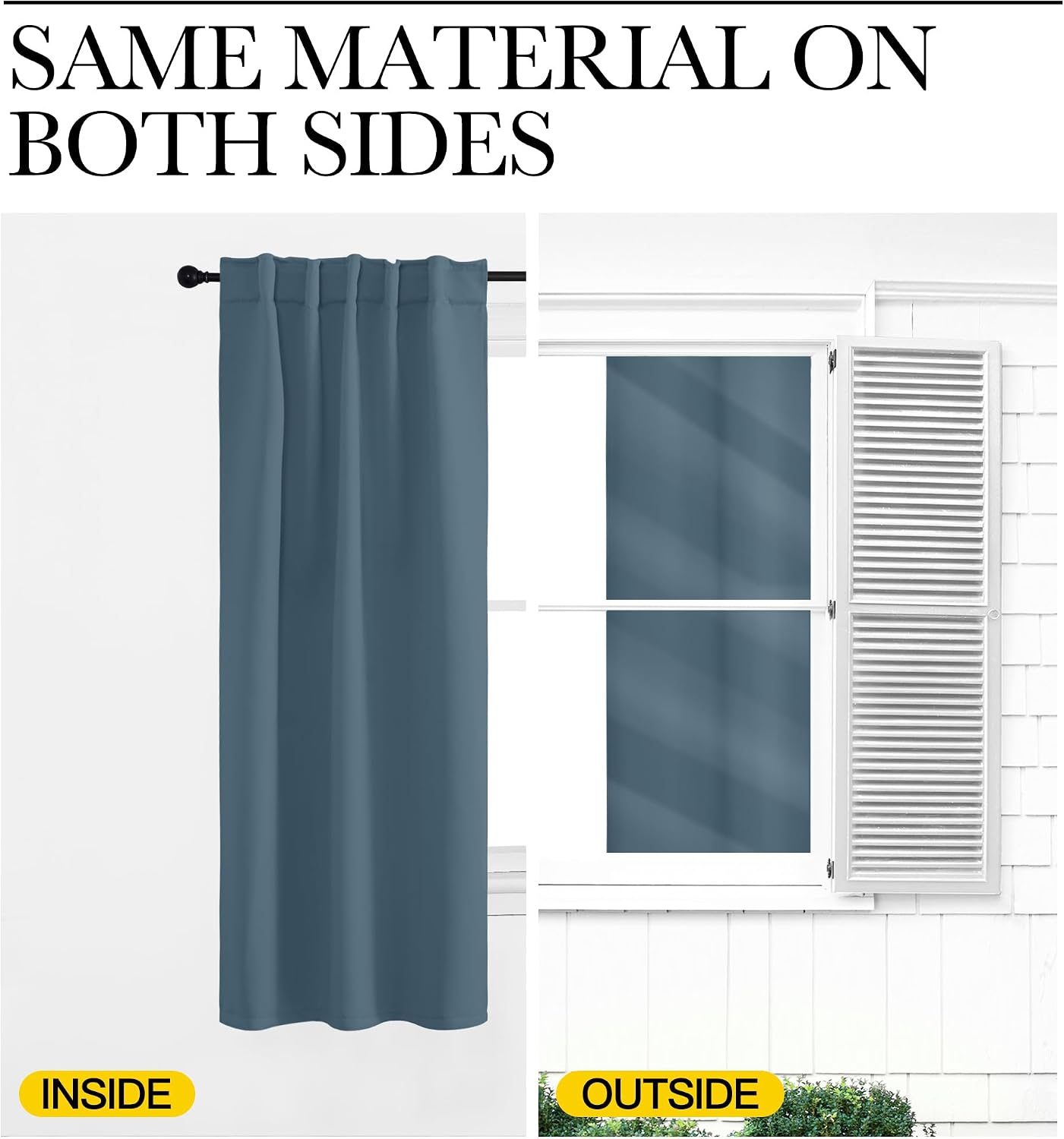 NICETOWN Blackout Curtains Window Drapes - (Smoky Blue Color) 52 inches W by 63 inches L, Set of 2, Blackout Curtain Panels for Boy's Nursery