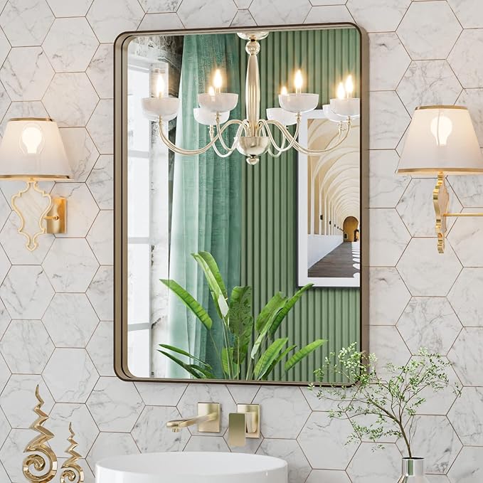 LOAAO 22”X30” Bronze Bathroom Mirrors - Image 7