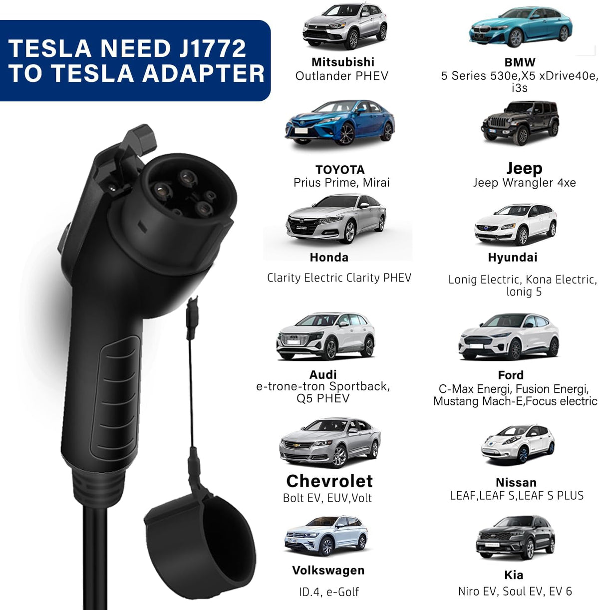 Level 1+2 EV Charger, 16Amp 110-240V, Portable SAE J1772 Electric Car Charger...