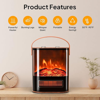 ROVSUN 1500W Electric Fireplace Stove - Image 2