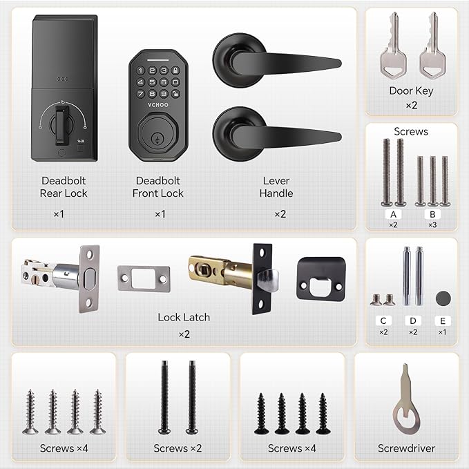 VCHOO Keyless Entry Door Lock Set Smart Locks - Image 8