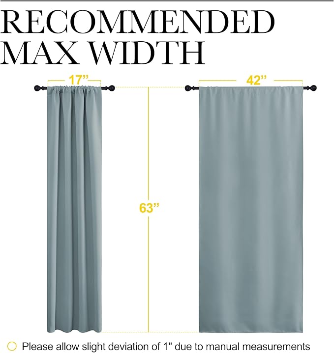 NICETOWN 2 Panels Blackout Curtains, Rod Pocket Thermal Insulated Curtains - Image 5