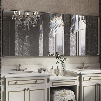 ISKM Large Silver Wall Mirror, 84 x 32 Inch Metal Silver Frame Mirror by ISKM-IStillKeepMovin