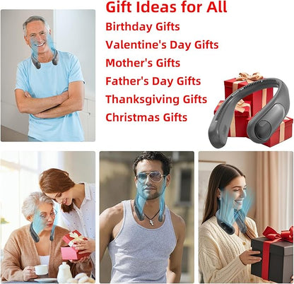 Portable Neck Fan, Personal Wearable Bladeless Fan, LED Display, 6000mAh USB - Image 6