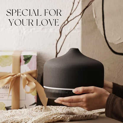 Porseme 500ml Ceramic Essential Oil Diffuser Aromatherapy Ultrasonic Cool Mist - Image 6