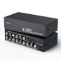 3 RCA Splitter Box 1 in 4 Out, 4 Way Composite RCA AV Distribution Duplicator by BolAAzuL