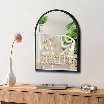 Small Black Arch Mirror Wall-Mounted 10x13 inch Arched Mirror by MYlovelylands