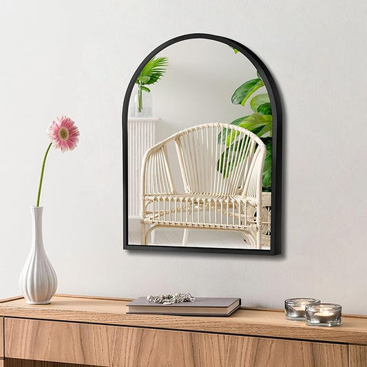 Small Black Arch Mirror Wall-Mounted 10x13 inch Arched Mirror by MYlovelylands