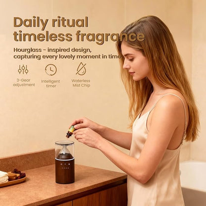 Waterless Nebulizing Essential Oil Diffuser, Real Glass and Solid Wood Portable - Image 7