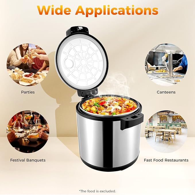 Commercial Rice Warmer, 100 Cup Electric Heavy Duty Food Warmer - Image 6