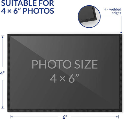 labphant 12 Pack 4x6 Inch Magnetic Picture Frames; Photo Pocket Frames with White Borders for Fridge 4 x 6 Inch Great for Displaying Pics on The Refrigerator (Black) (4" x 6" black)