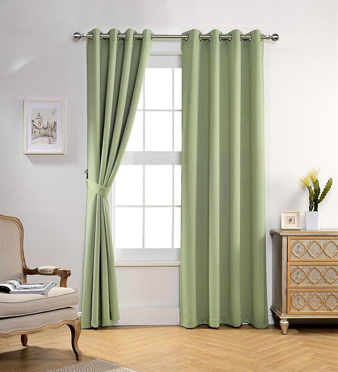 MIUCO Room Darkening Soild Grommets Blackout Curtains Panels - Image 2