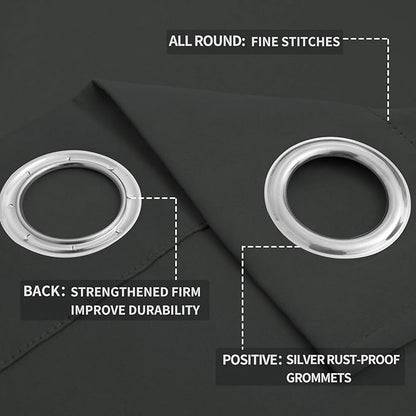Easy-Going Blackout Curtains for Bedroom, Solid Thermal Insulated Grommet and - Image 4