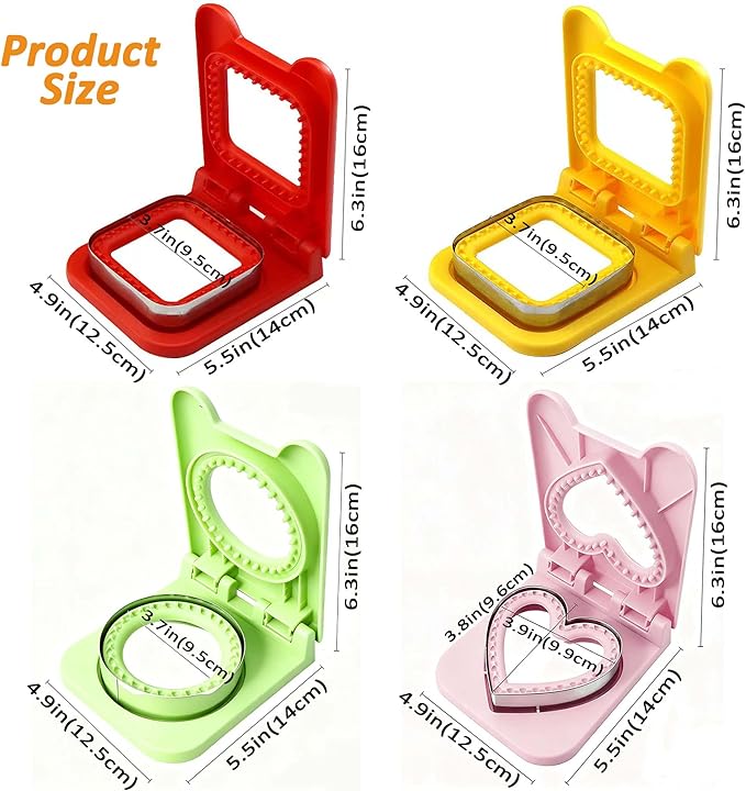 4 Pcs Shaped Sandwich Makers, Sandwich Cutter & Sealer - Image 4