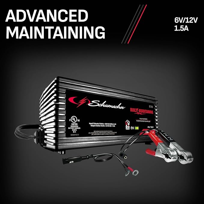 Schumacher Electric 1.5A Car Battery Charger and Maintainer, 3-in-1 Solution - Image 5