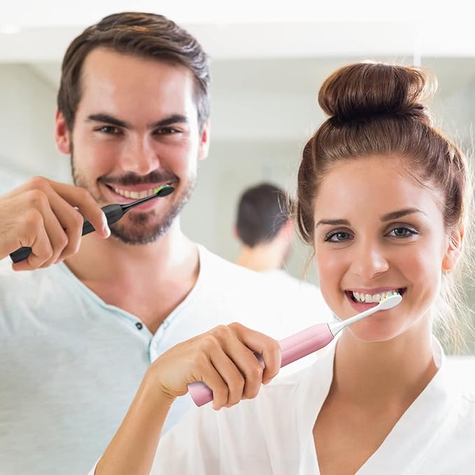 7AM2M Rechargeable Sonic Electric Toothbrush 2 Pack, Soft Toothbrushes - Image 6