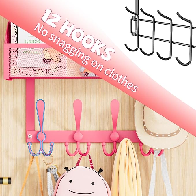 Kaiferty Over The Door Hooks Organizer, Coat Rack Over The Door Storage Hanger - Image 3
