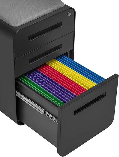 Laura Davidson Furniture STOCKPILE Curve Seated 3-Drawer Mobile File Cabinet - Image 7